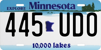 MN license plate 445UDO