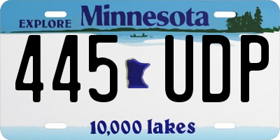 MN license plate 445UDP