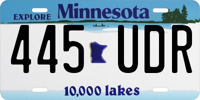 MN license plate 445UDR