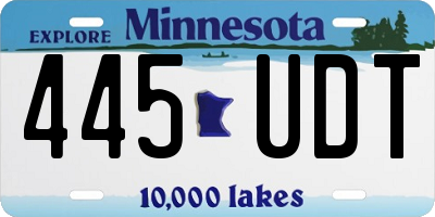 MN license plate 445UDT