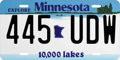 MN license plate 445UDW