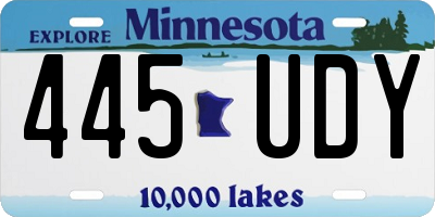 MN license plate 445UDY