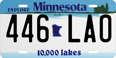 MN license plate 446LAO