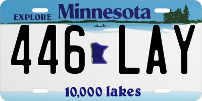 MN license plate 446LAY