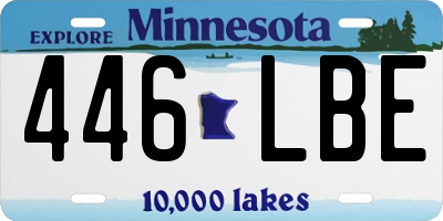 MN license plate 446LBE