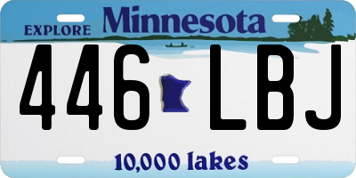 MN license plate 446LBJ