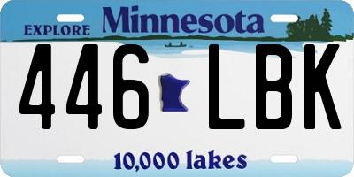 MN license plate 446LBK