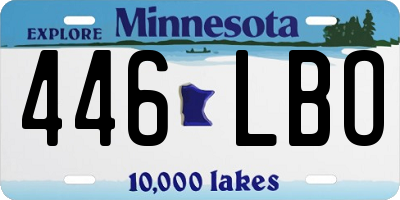 MN license plate 446LBO