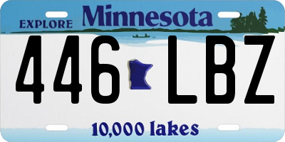 MN license plate 446LBZ