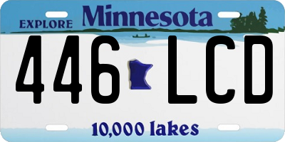 MN license plate 446LCD