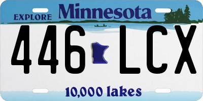 MN license plate 446LCX