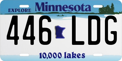 MN license plate 446LDG