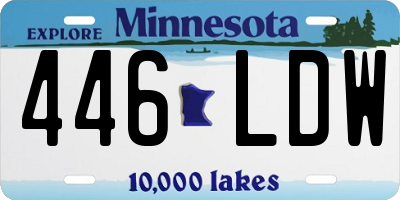 MN license plate 446LDW