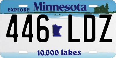 MN license plate 446LDZ