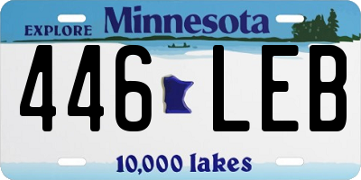 MN license plate 446LEB