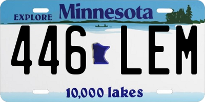 MN license plate 446LEM