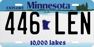 MN license plate 446LEN