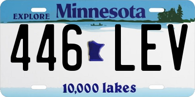 MN license plate 446LEV