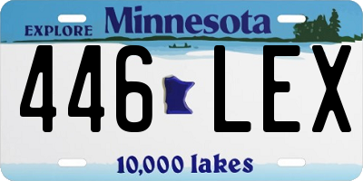 MN license plate 446LEX