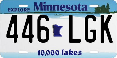 MN license plate 446LGK