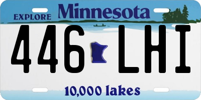 MN license plate 446LHI