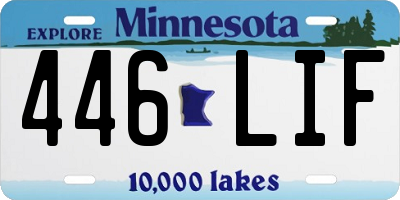 MN license plate 446LIF