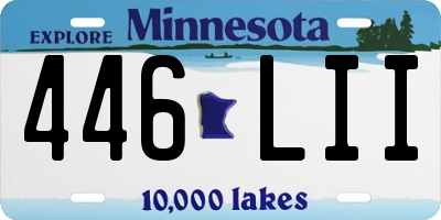 MN license plate 446LII