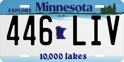 MN license plate 446LIV