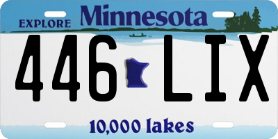 MN license plate 446LIX
