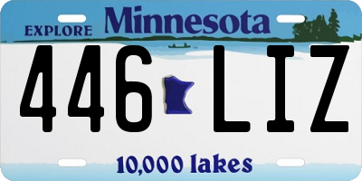 MN license plate 446LIZ