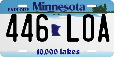 MN license plate 446LOA