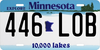MN license plate 446LOB