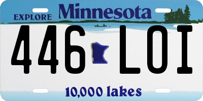 MN license plate 446LOI