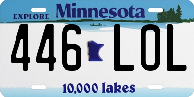 MN license plate 446LOL