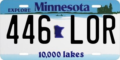 MN license plate 446LOR