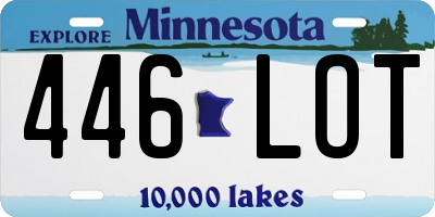 MN license plate 446LOT