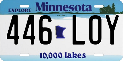 MN license plate 446LOY