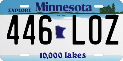 MN license plate 446LOZ