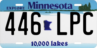 MN license plate 446LPC