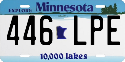 MN license plate 446LPE