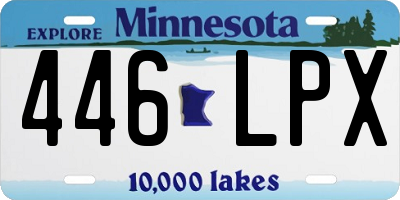 MN license plate 446LPX