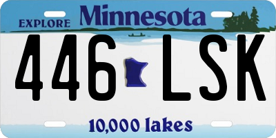 MN license plate 446LSK