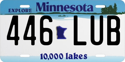 MN license plate 446LUB