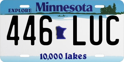 MN license plate 446LUC