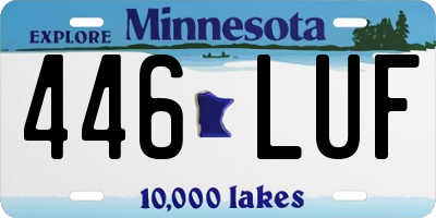 MN license plate 446LUF