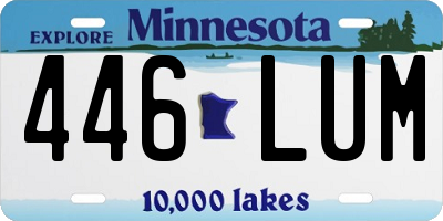 MN license plate 446LUM