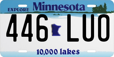 MN license plate 446LUO