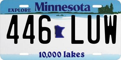 MN license plate 446LUW