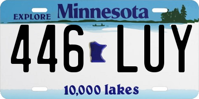 MN license plate 446LUY