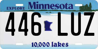 MN license plate 446LUZ